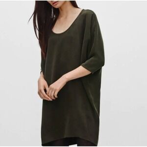Aritzia Babaton Olive Green Silk Dolman Sleeve Mini Dress XXS